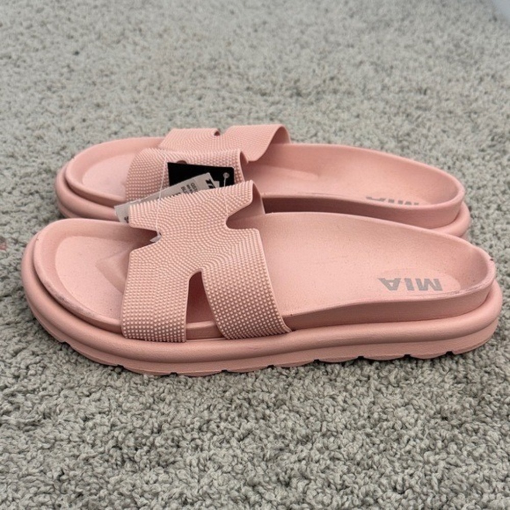 NWT Women’s MIA Bertini Slide H Sandals Blush Pink Size 10 Slides PVC Comfort